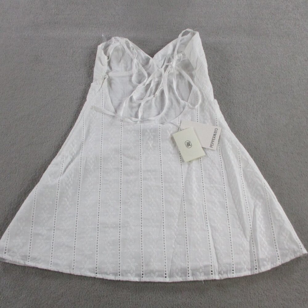 Peppermayo Inara Mini Dress Womens 4 Ivory White Strappy Exclusive NEW - Picture 3 of 8